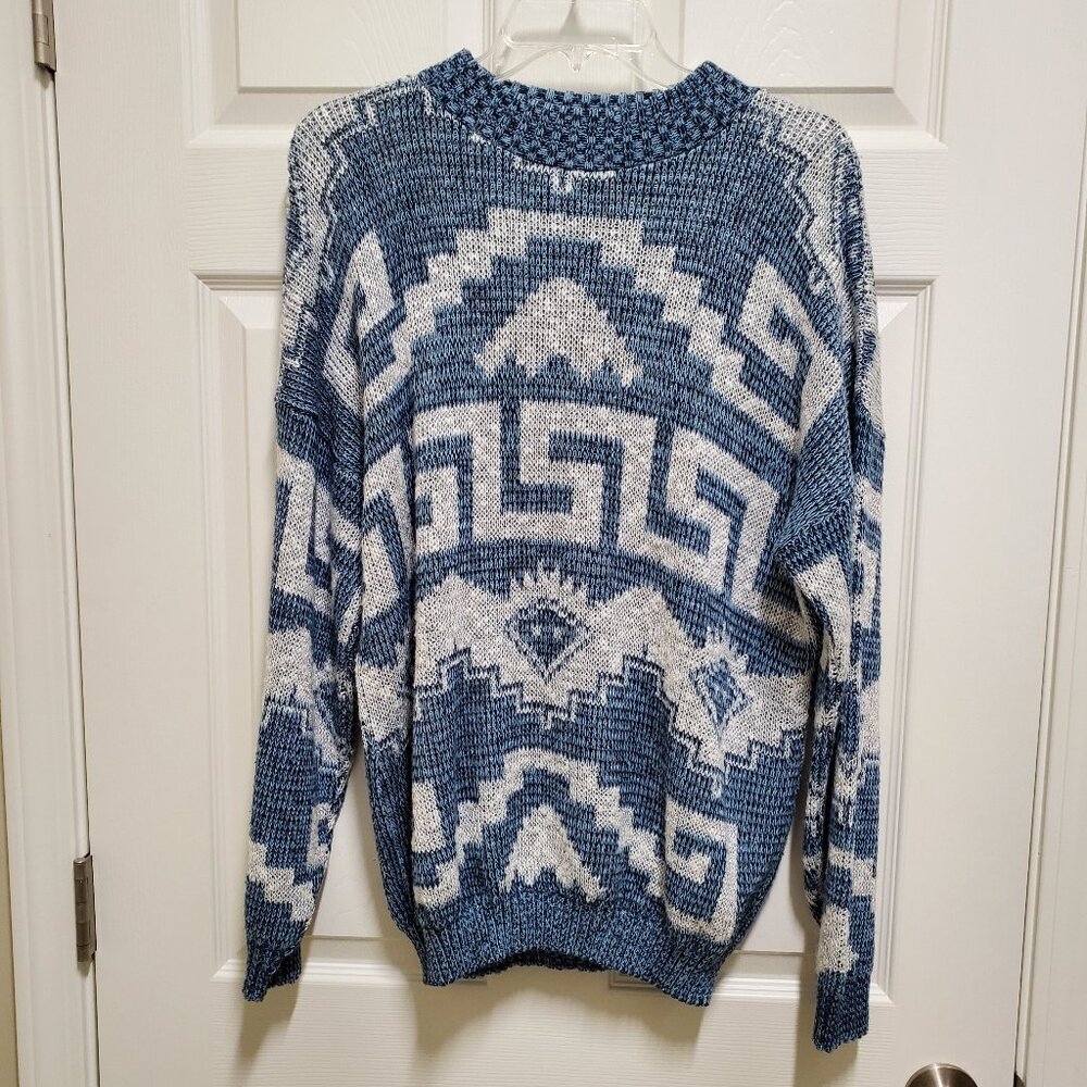 Sparkly Blue & White Holiday Sweater